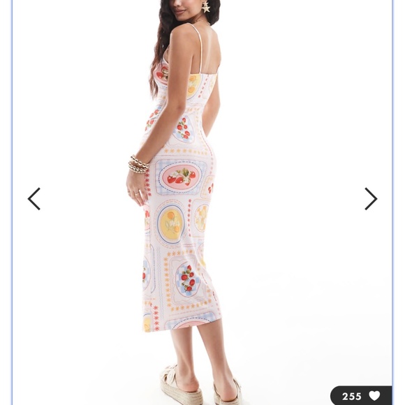 Miss Selfridge Postcard Print Strappy Summer Dress - Picture 3 of 4